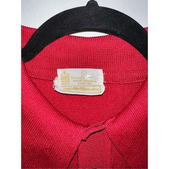 Vintage SEARS Polo Shirt-Red S/S KINGS ROAD Shop Mens Large EUC - Picture 3 of 6
